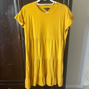 Yellow Tiered T-Shirt Dress